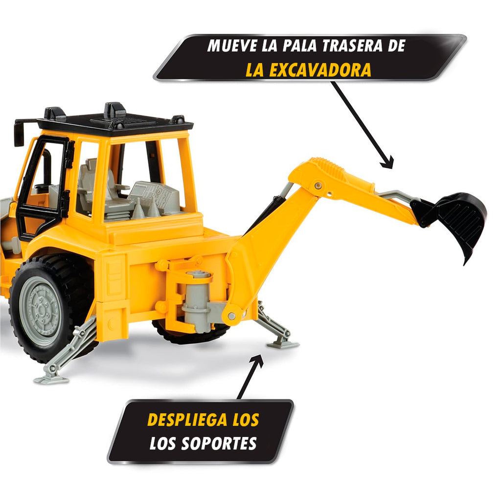 Tractor excavadora de juguete - mediano - WH1005Z BACKHOE LOADER DRIVEN BY BATTAT