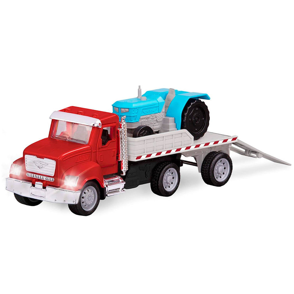 camion de juguete pequeño rojo -WH1186z micro flatbed truck driven by Battat