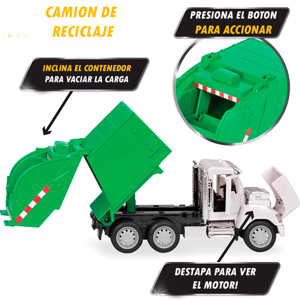 camion de reciclaje de jueguete- wh1180Z micro urban worker fleet Driven by Battat