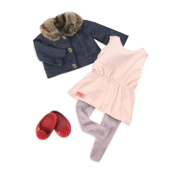 Outfit Jeans Y Chaqueta Con Cuello De Piel